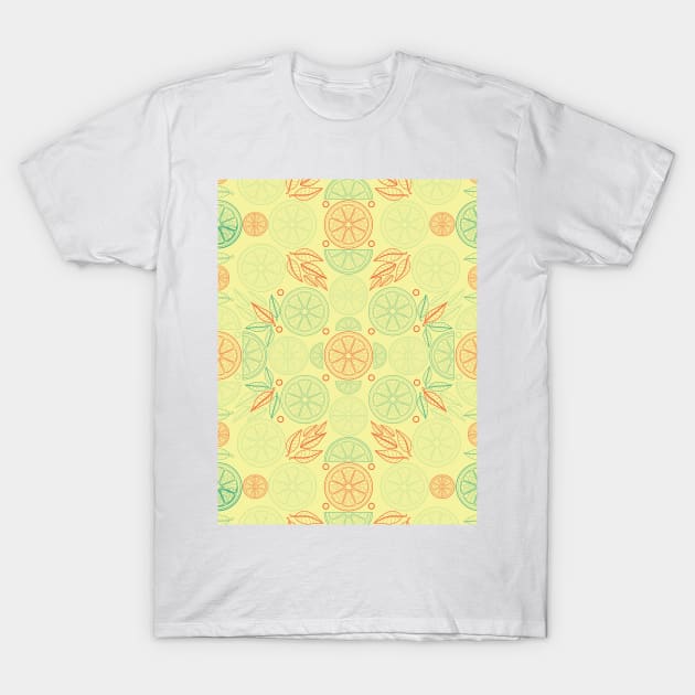 Citrus Splash Seamless Surface Pattern Design T-Shirt by zarya_kiqo